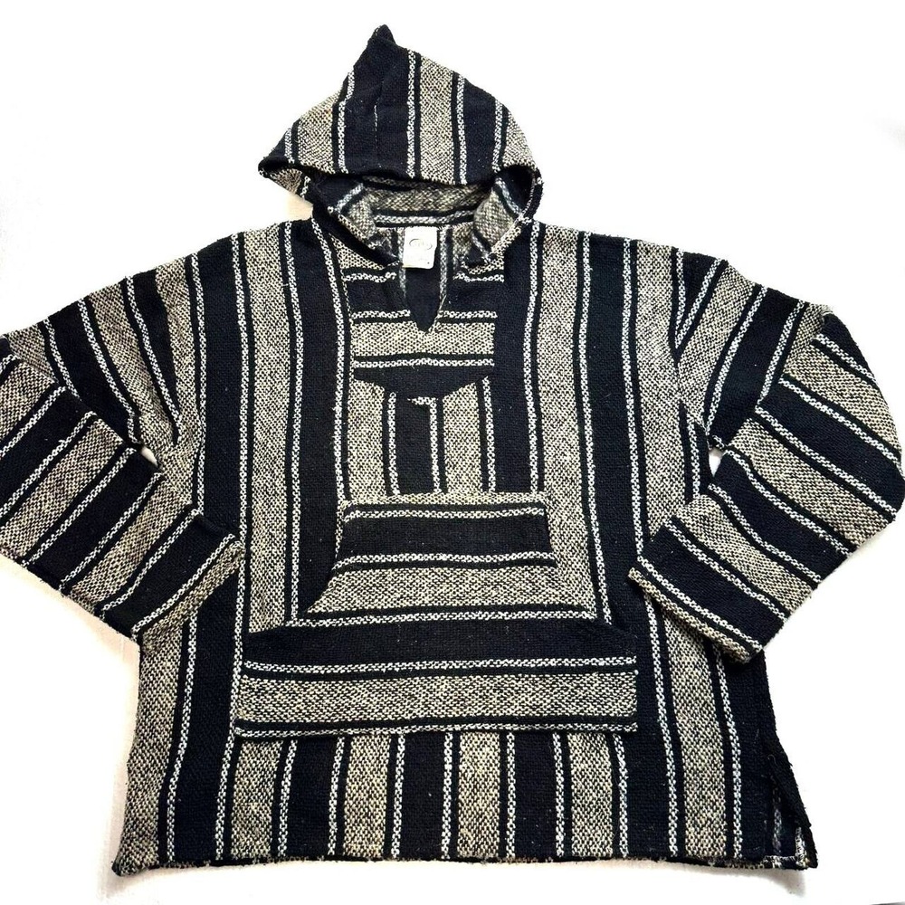 Artesania Capucha Baja Blanket Hoodie Large Aztec Style Rasta Size Large
